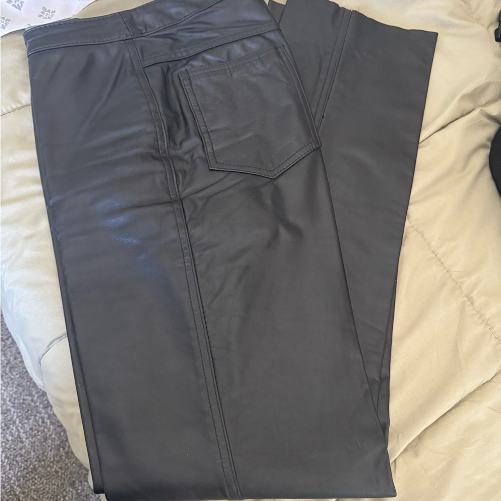 Genuine leather black pants. Size 9.